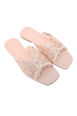 LACE DÉCOR FLAT-PINK