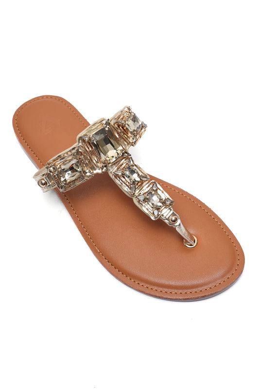CRYSTAL PETAL FLATS-GOLD