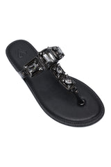 CRYSTAL PETAL FLATS-BLACK