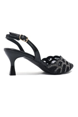 EVENING SLING HEEL-BLACK