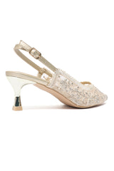 MOSAIC POINTED HEEL-GOLD