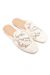 MESH LACE MULE-BEIGE