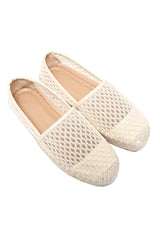 NETTED TEXTURE ESPADRILLE FLAT-BEIGE