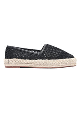 NETTED TEXTURE ESPADRILLE FLAT-BLACK