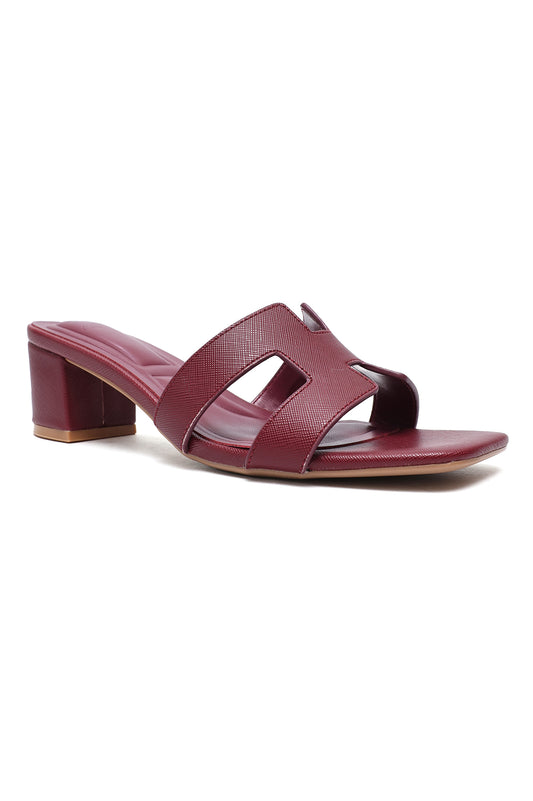 KNOT MID HEEL-MAROON