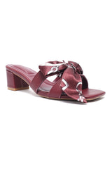 KNOT MID HEEL-MAROON