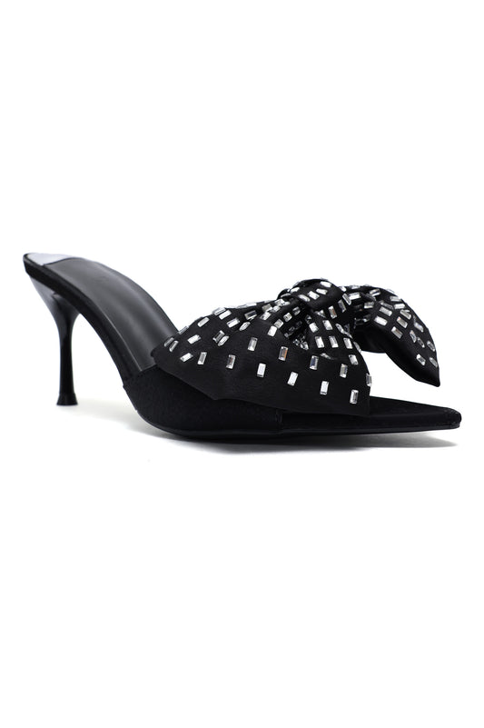 GLIMMER KNOT HEEL-BLACK