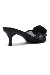 LUNA PETAL KITTEN HEEL-BLACK