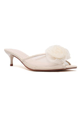 LUNA PETAL KITTEN HEEL-BEIGE