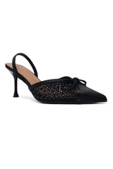 PEARL SOCIETY SLINGBACK HEEL-BLACK