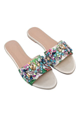 JEWEL BLOOM SIGNATURE SLIDE-BEIGE
