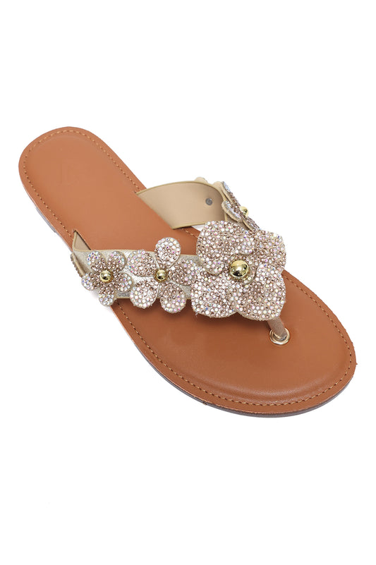 PREMIUM PETAL CLUSTER SLIDE-GOLD