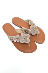 PREMIUM PETAL CLUSTER SLIDE-GOLD