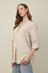 GRACE FLOW SHIRT-BEIGE