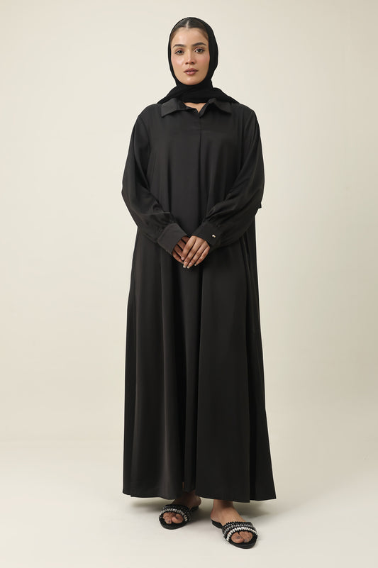 FLOWING MODEST ABAYA-BLACK