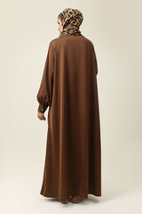 FLOWING MODEST ABAYA-BROWN