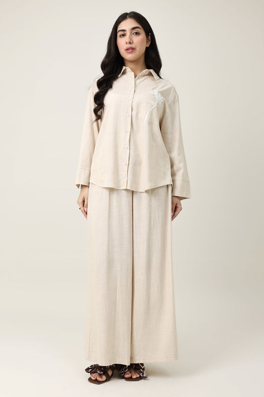 PALM SOFT WIDE CO_ORD-BEIGE