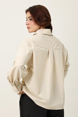 NATURE INSPIRED EMBRIODERD SHIRT-BEIGE