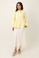RUFFLE COLLAR SHIRT-YELLOW