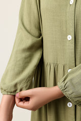 FLOW TIER DRESS-GREEN