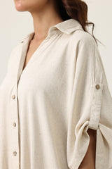 CONTEMPORARY LOOSE FIT DRESS-BEIGE