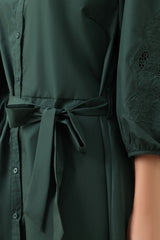 BELTED MIDI DRESS-GREEN