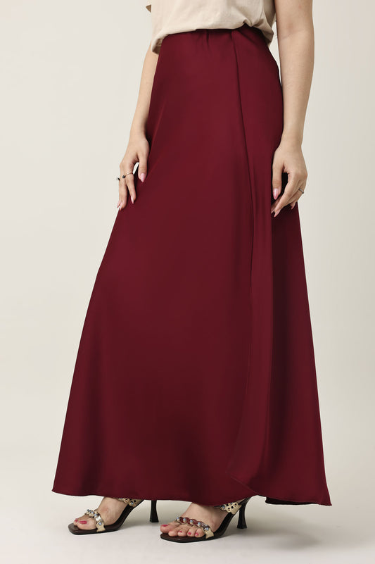 PREMIUM DESIGN GENTLE SKIRT-BURGUNDY