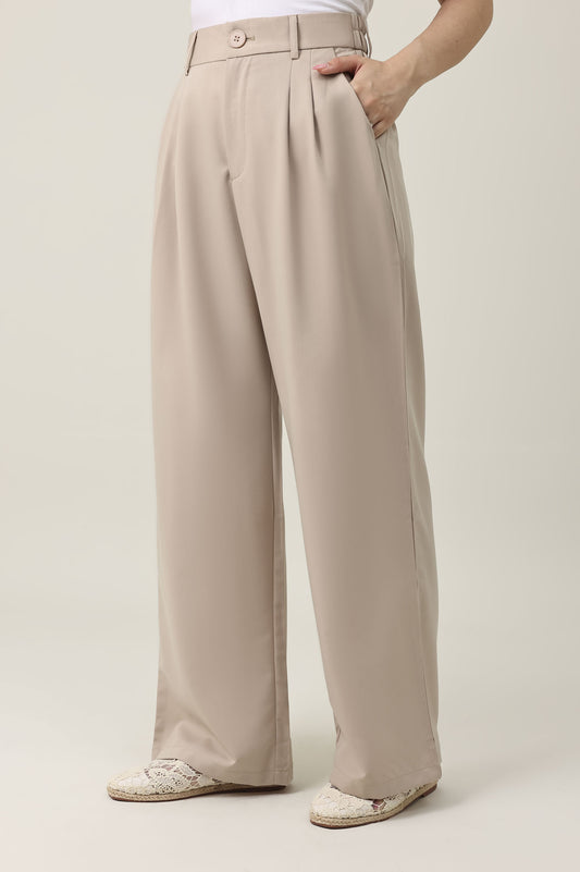 EASY CLEAN CUT WIDE BOTTOM-BEIGE