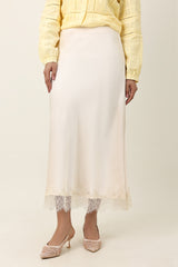 CHARM MIDI SKIRT-BEIGE