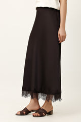 CHARM MIDI SKIRT-COFFEE