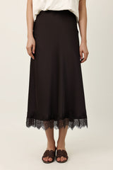 CHARM MIDI SKIRT-COFFEE