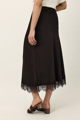 CHARM MIDI SKIRT-COFFEE