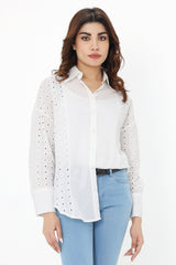 CHIC COUTURE CUT-OUT-SHIRT-WHITE