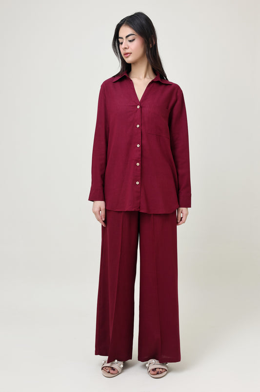 DEEP HUED CO-ORD SET-MAROON