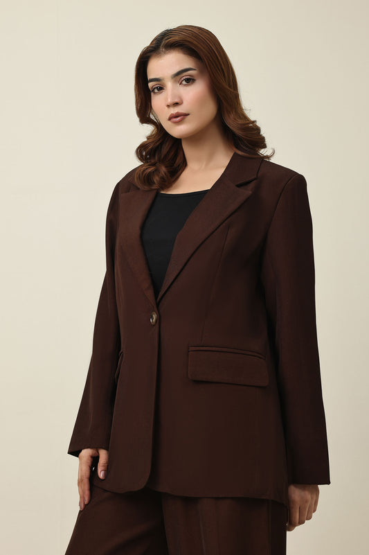 REFINED CLASSIC SOFT BLAZER-COFFEE