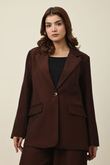 REFINED CLASSIC SOFT BLAZER-COFFEE