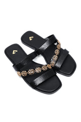 LEAF MULTI ACCENT SLIDE-BLACK