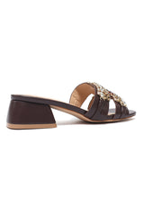 FESTIVE WEAR SLIDE-COFFEE