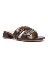 FESTIVE WEAR SLIDE-COFFEE