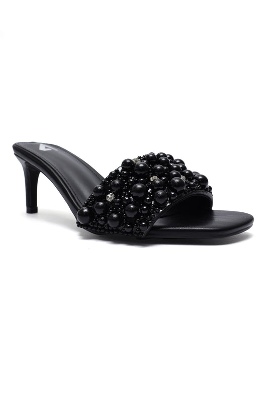 ONYX GLOW EMBELLISHED HEEL-BLACK