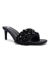 ONYX GLOW EMBELLISHED HEEL-BLACK