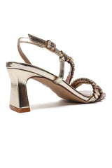 CRYSTAL CROSS HEELS-GOLD