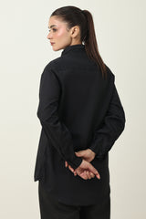CHARM COLLAR SHIRT-BLACK