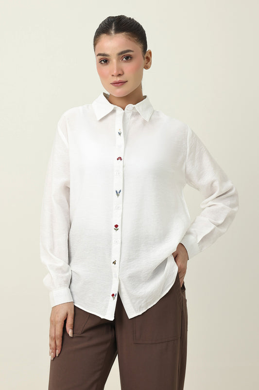 CHARM COLLAR SHIRT-WHITE