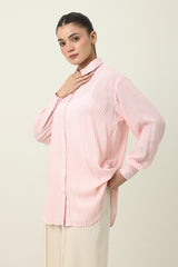 STRIPE TUNIC SHIRT-PINK