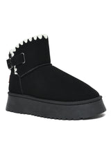 SHEARLING TRIM PLATFORM BOOTS-BLACK