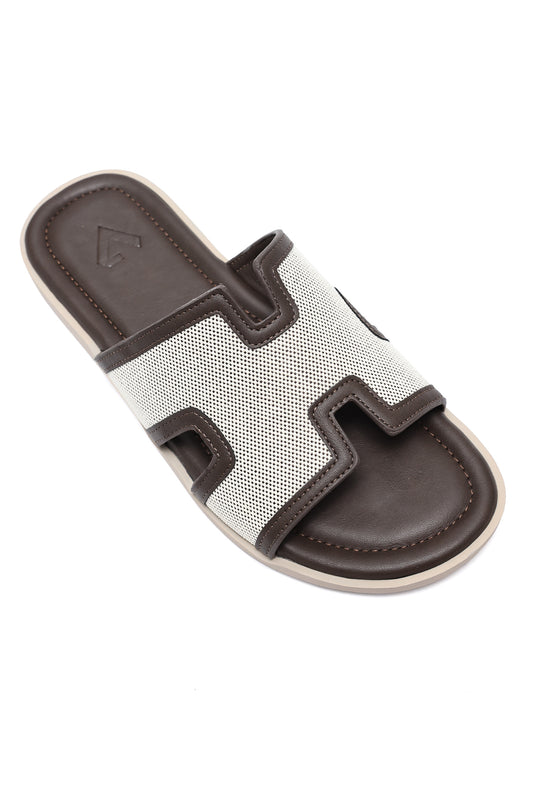 SMART CASUAL TEXTURE SLIDES-COFFEE
