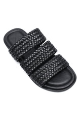 TEXTURE RICH MEN SLIDE-BLACK