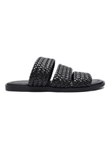 TEXTURE RICH MEN SLIDE-BLACK