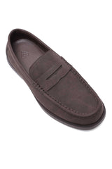 CHOCOLATE SUEDE LOAFERS-COFFEE
